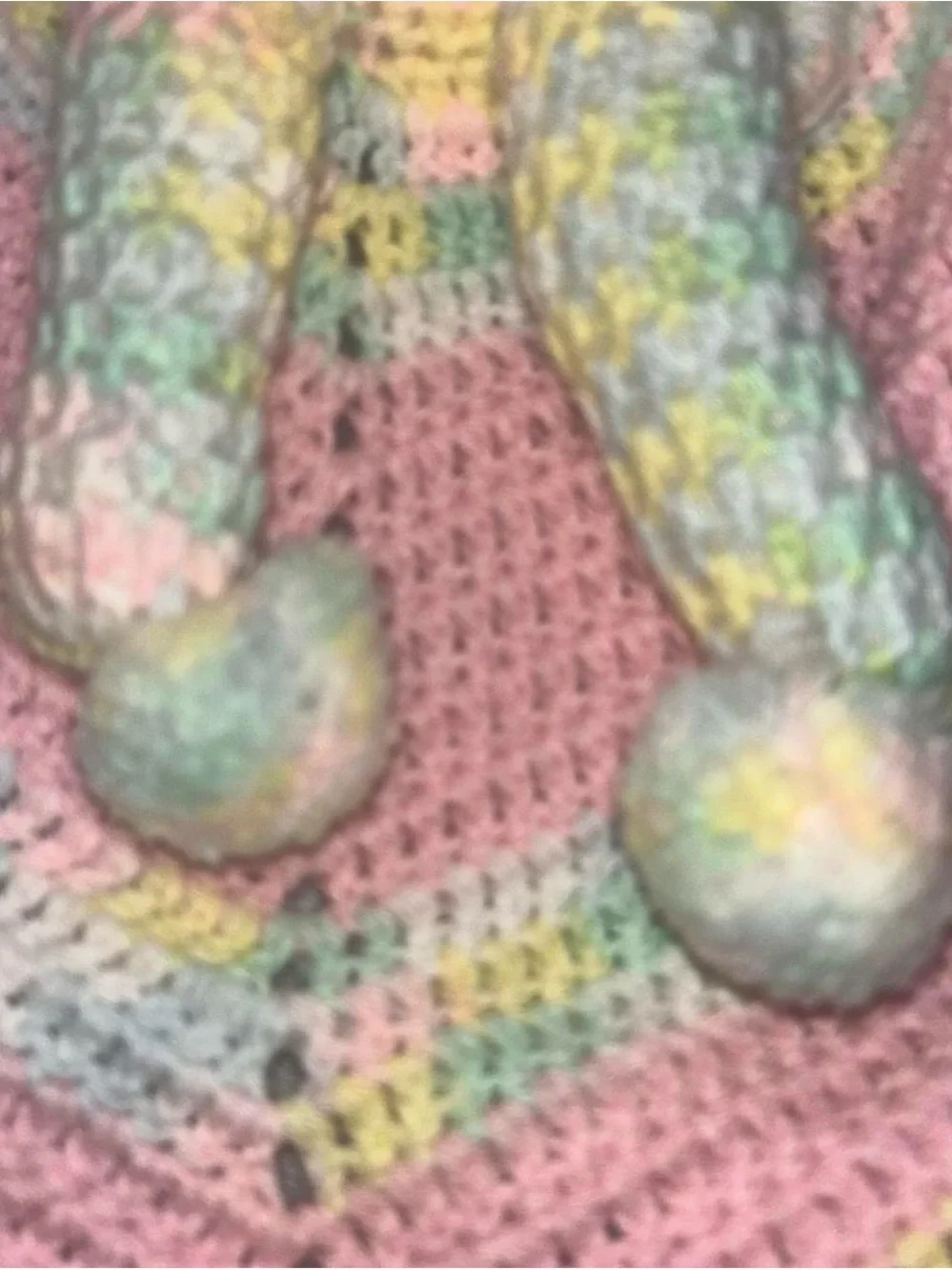Vintage Style Pink Pastel Crochet Lullaby Baby Doll blanket